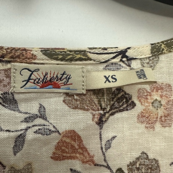 Fatherty Willow Wrap Dress Size XS In Taos Floral Mini Linen Blend Floral - Picture 4 of 7